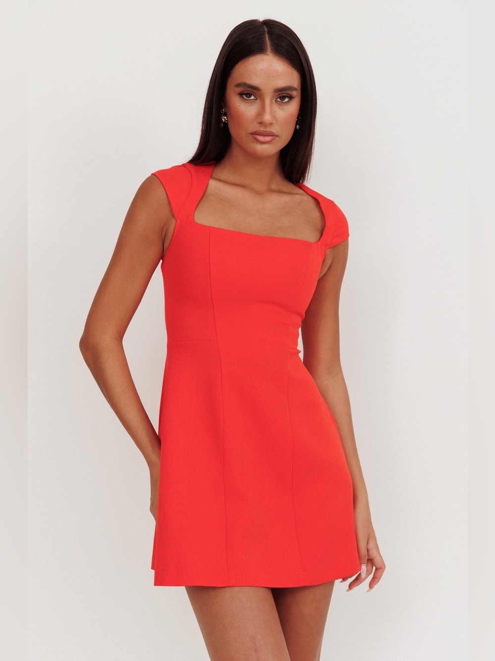 Red Cap Sleeve Mini Dress Size Small